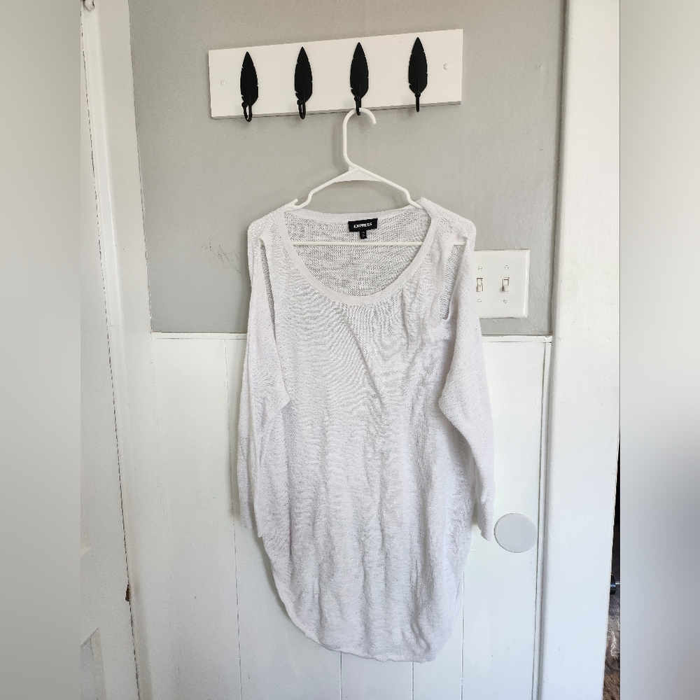 Express white lightweight oversized tunic medium